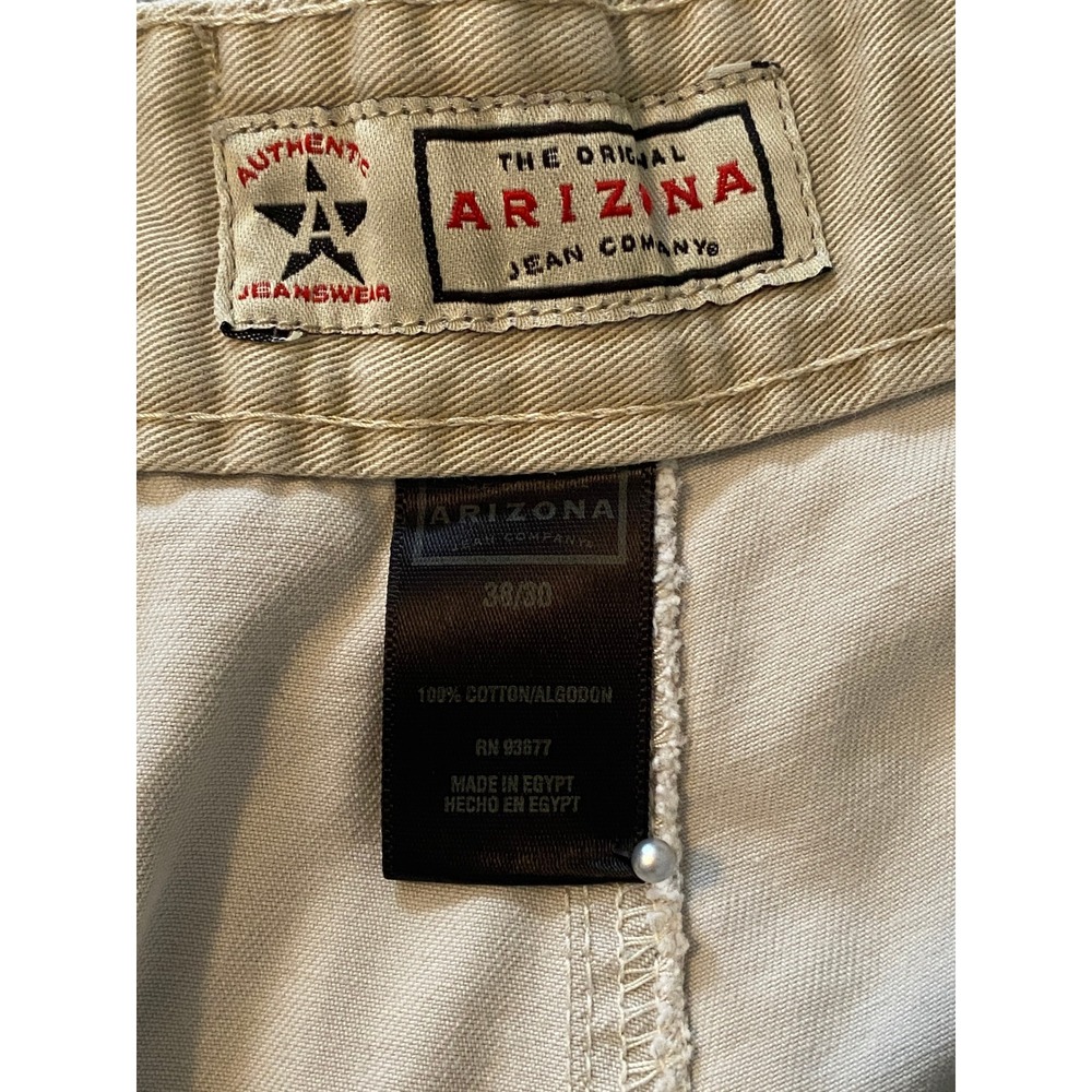 Arizona Cargo Pants 38x30 Khaki Tan Relaxed Straight Leg Cotton Utility Skater - Picture 5 of 10